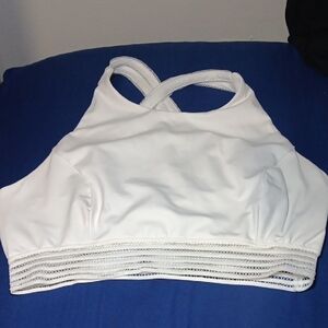 Carbon38 White Cross-Back Sports Bra